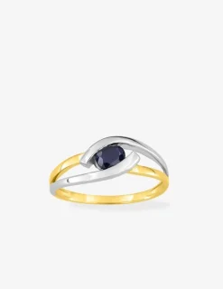 Bague enlacement bicolore, or 375‰ et saphir SO OR