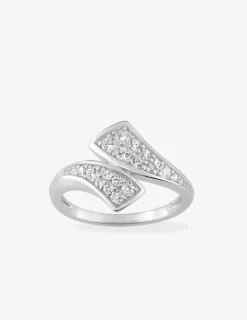 Bague fantaisie argent 925‰ rhodié et pavage oxydes de zirconium SO OR