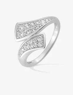 Bague fantaisie argent 925‰ rhodié et pavage oxydes de zirconium SO OR