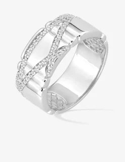 Bague fantaisie Argent 925‰ rhodié & oxydes de zirconium SO OR