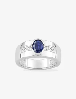 Bague fantaisie argent 925‰ rhodié et oxyde de zirconium bleu accompagné SO OR