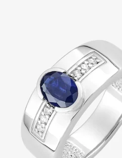 Bague fantaisie argent 925‰ rhodié et oxyde de zirconium bleu accompagné SO OR
