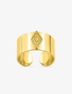 Bague fantaisie en acier doré taille ajustable SO OR