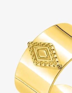 Bague fantaisie en acier doré taille ajustable SO OR