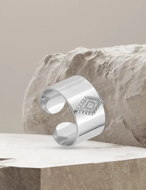 Bague fantaisie en acier taille ajustable SO OR