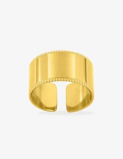 Bague fantaisie en acier doré taille ajustable SO OR