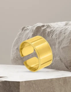 Bague fantaisie en acier doré taille ajustable SO OR