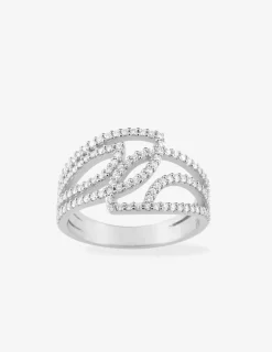 Bague fantaisie en argent 925‰ rhodié, oxyde de zirconium SO OR