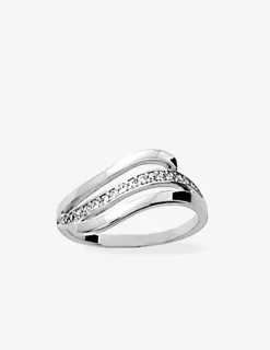 Bague fantaisie en argent 925‰ rhodié et oxyde de zirconium SO OR