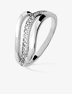 Bague fantaisie en argent 925‰ rhodié et oxyde de zirconium SO OR