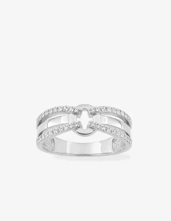 Bague fantaisie en argent 925 ‰ rhodié, oxydes de zirconium SO OR