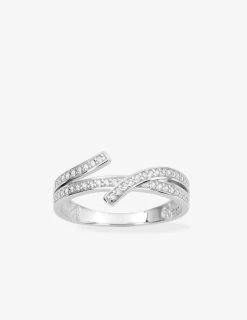 Bague fantaisie en argent 925 ‰ rhodié, oxydes de zirconium blancs SO OR