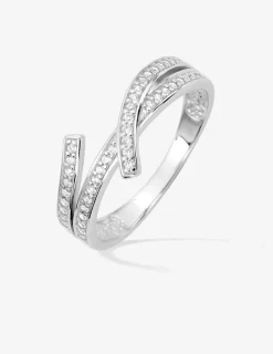 Bague fantaisie en argent 925 ‰ rhodié, oxydes de zirconium blancs SO OR