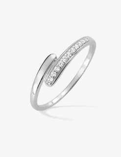 Bague fantaisie en or blanc 375 ‰ oxyde de zirconium SO OR