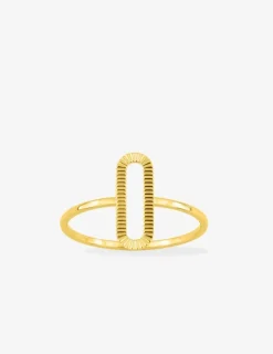 Bague fantaisie en or jaune 750 ‰, motif ovale SO OR