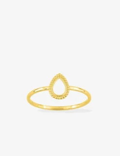 Bague fantaisie en or jaune 750 ‰, motif amande SO OR