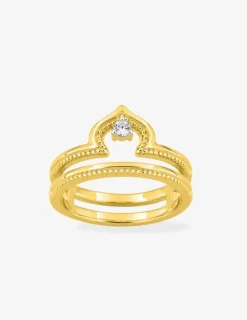 Bague fantaisie en plaqué or et oxyde de zirconium SO OR