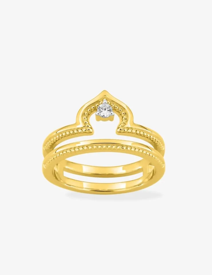 Bague fantaisie en plaqué or et oxyde de zirconium SO OR