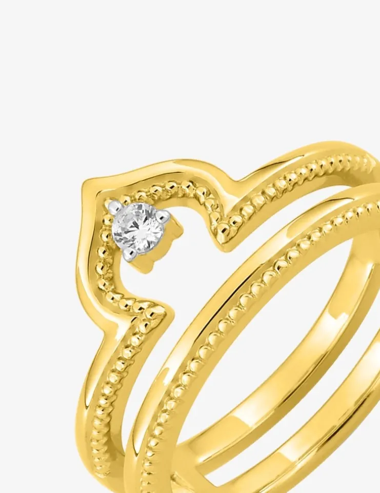 Bague fantaisie en plaqué or et oxyde de zirconium SO OR