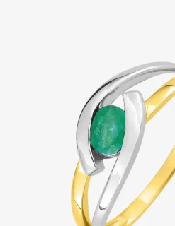 Bague fantaisie or 375‰ et émeraude SO OR