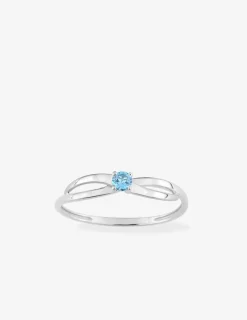 Bague fantaisie or blanc 375‰, topaze SO OR