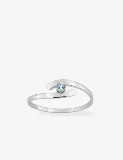Bague fantaisie or blanc 375‰, topaze SO OR