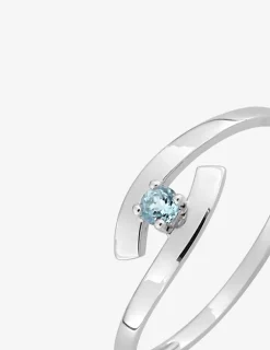 Bague fantaisie or blanc 375‰, topaze SO OR