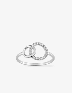 Bague fantaisie or blanc 375 ‰ oxyde de zirconium SO OR