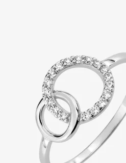 Bague fantaisie or blanc 375 ‰ oxyde de zirconium SO OR