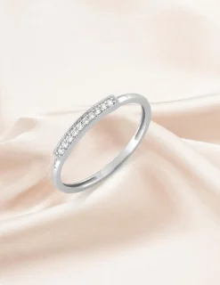 Bague fantaisie or blanc 375 ‰ oxyde de zirconium SO OR