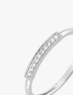 Bague fantaisie or blanc 375 ‰ oxyde de zirconium SO OR