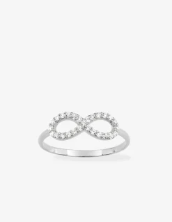Bague fantaisie or blanc 375 ‰ oxyde de zirconium SO OR