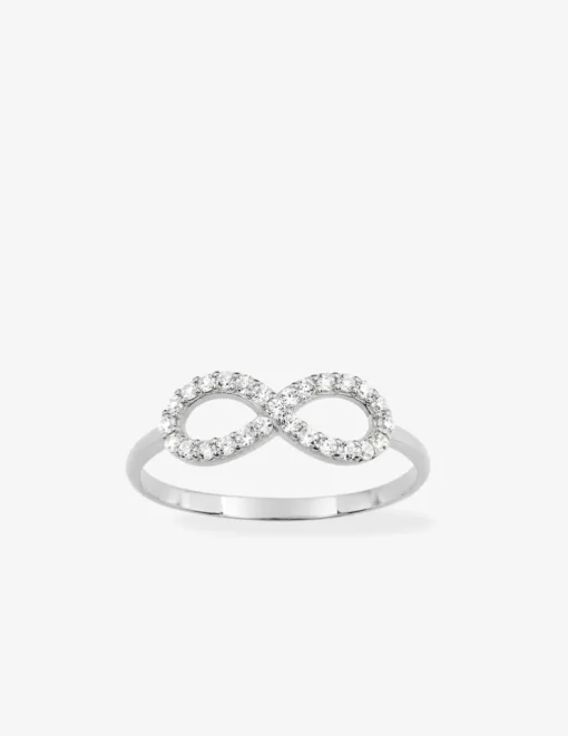 Bague fantaisie or blanc 375 ‰ oxyde de zirconium SO OR