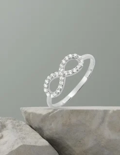 Bague fantaisie or blanc 375 ‰ oxyde de zirconium SO OR
