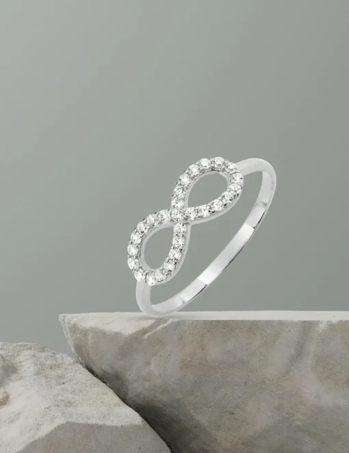 Bague fantaisie or blanc 375 ‰ oxyde de zirconium SO OR