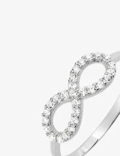 Bague fantaisie or blanc 375 ‰ oxyde de zirconium SO OR