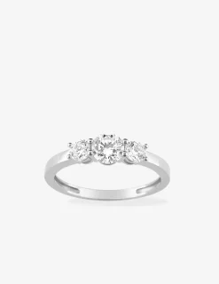 Bague fantaisie or blanc 375 ‰ oxyde de zirconium SO OR