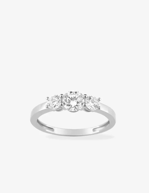 Bague fantaisie or blanc 375 ‰ oxyde de zirconium SO OR