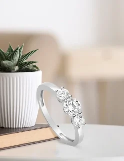 Bague fantaisie or blanc 375 ‰ oxyde de zirconium SO OR
