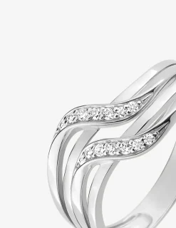 Bague fantaisie or blanc 375 ‰ oxyde de zirconium SO OR
