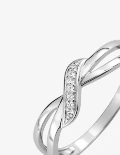 Bague fantaisie or blanc 375 ‰ oxyde de zirconium SO OR