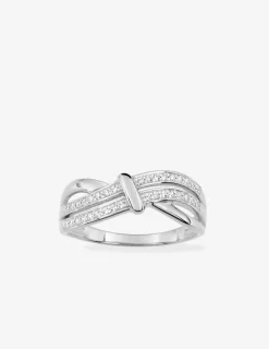 Bague fantaisie or blanc 375 ‰ oxyde de zirconium SO OR