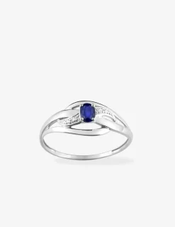 Bague fantaisie or blanc 750‰ et saphir SO OR