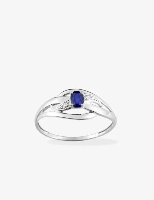 Bague fantaisie or blanc 750‰ et saphir SO OR