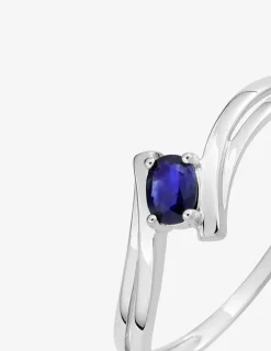 Bague fantaisie or blanc 750‰ et saphir SO OR