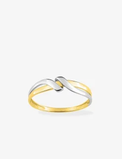 Bague fantaisie or jaune 750 ‰ et rhodium SO OR