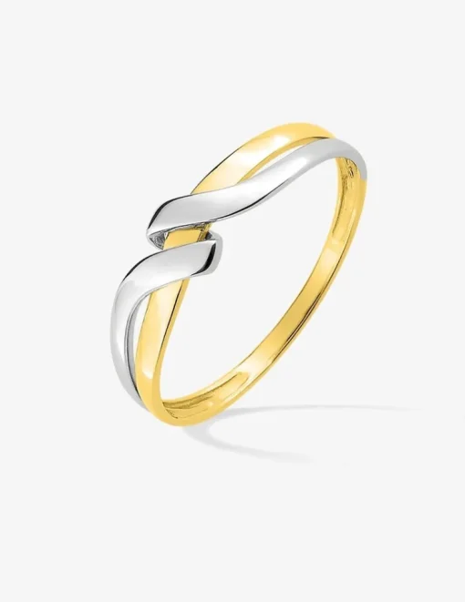 Bague fantaisie or jaune 750 ‰ et rhodium SO OR
