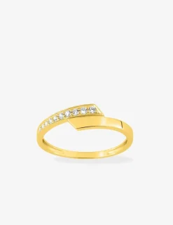 Bague fantaisie or jaune 375 ‰ oxyde de zirconium SO OR