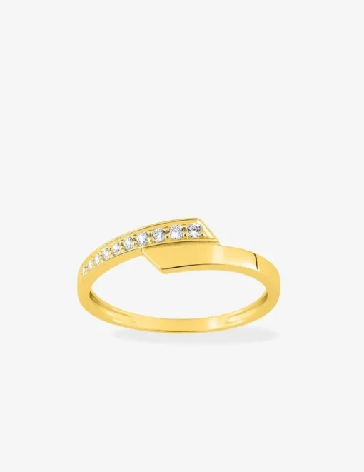 Bague fantaisie or jaune 375 ‰ oxyde de zirconium SO OR