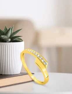 Bague fantaisie or jaune 375 ‰ oxyde de zirconium SO OR